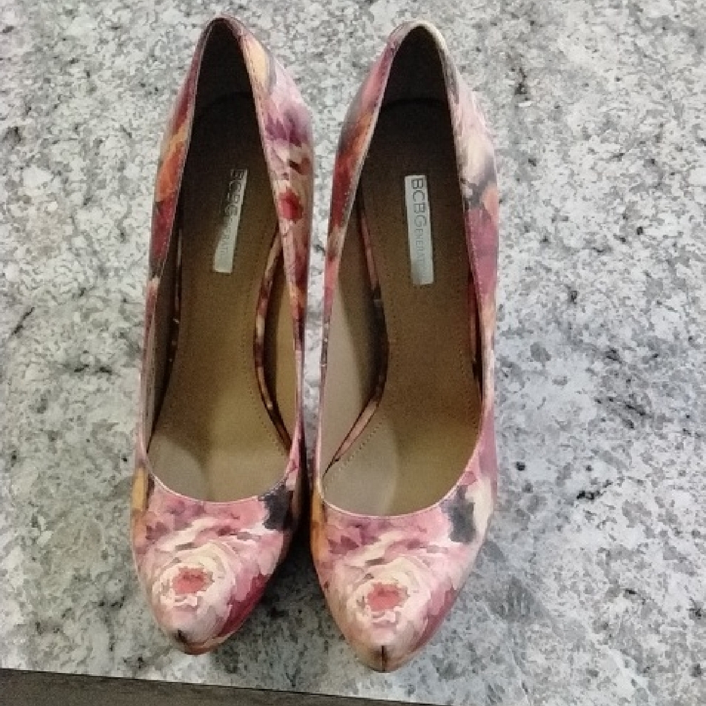 BCBGeneration Multicolor Floral Women's Heels
